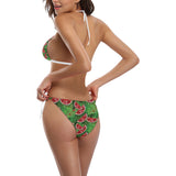 Watermelons tropical palm leaves pattern backgroun Sexy Bikinis Two-Piece Swimsuits