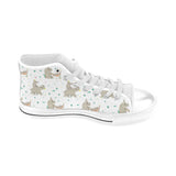 Cute Rhino pattern background Men's High Top Canvas Shoes White