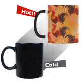 red rooster chicken cock pattern Morphing Mug Heat Changing Mug