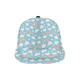 Cute rainbow clound star pattern blue background All Over Print Snapback Cap