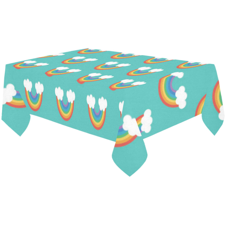 Rainbow pattern green background Tablecloth