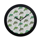 Chameleon lizard pattern Elegant Black Wall Clock
