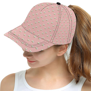 Cute hamster cheese pattern pink background All Over Print Snapback Cap