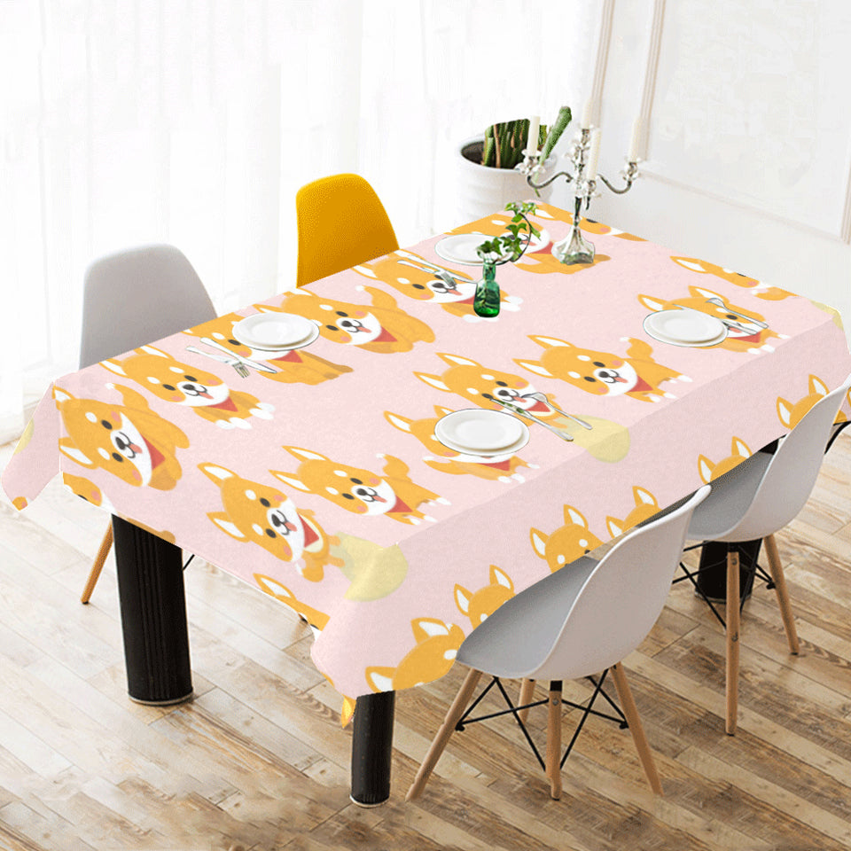 Cute shiba inu dog pattern Tablecloth