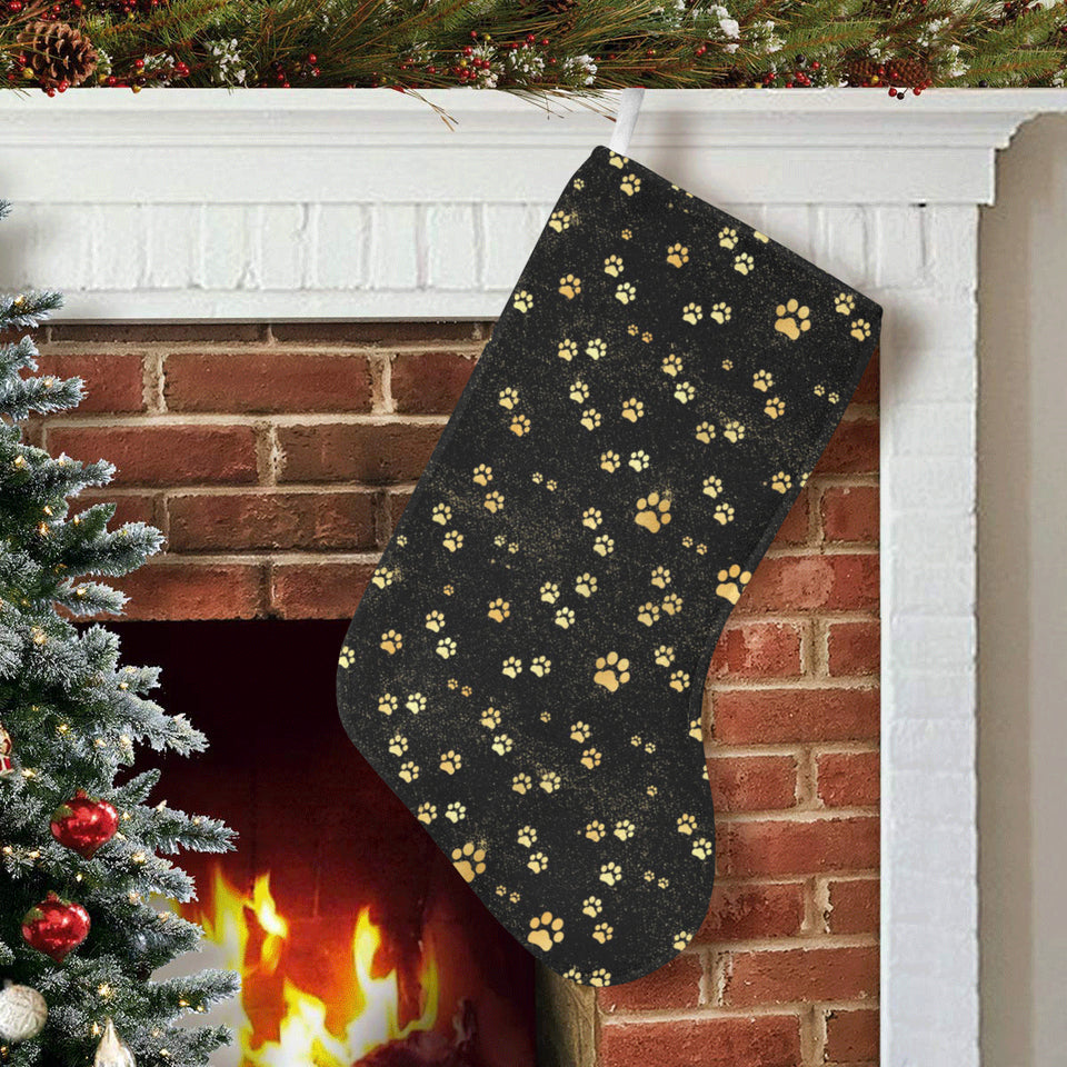 Dog Paws Pattern Print Design 05 Christmas Stocking