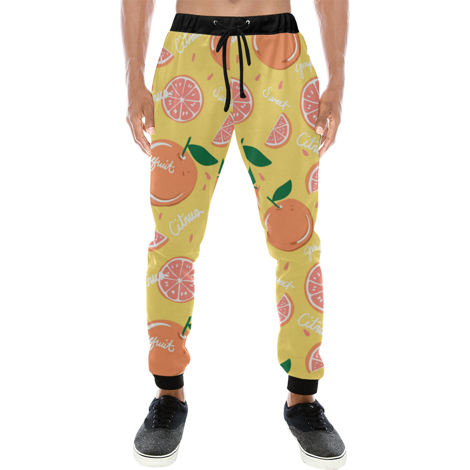 Grapefruit yellow background Unisex Casual Sweatpants