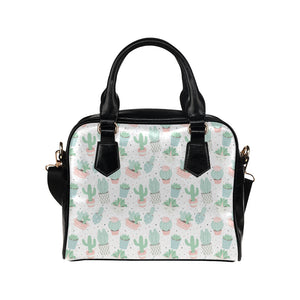Pastel color cactus pattern Shoulder Handbag