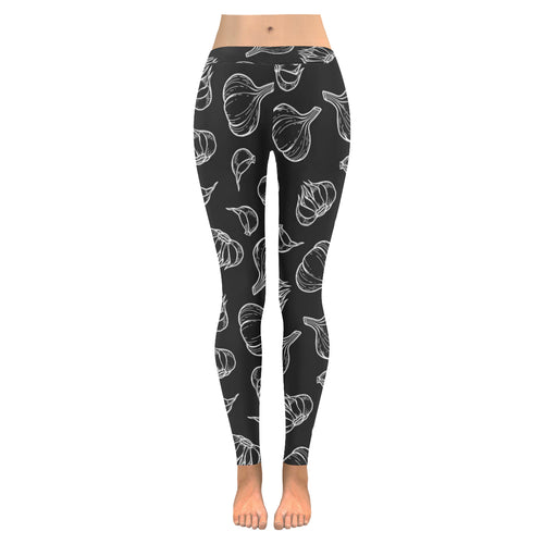Garlic pattern black background Women's Legging Fulfilled In US