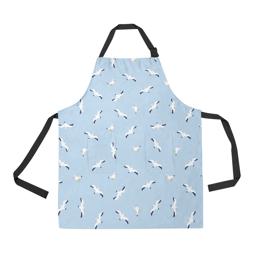 Seagull Pattern Print Design 02 All Over Print Adjustable Apron