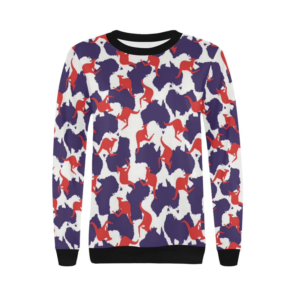 Kangaroo Australian pattern Women's Crew Neck Sweatshirt