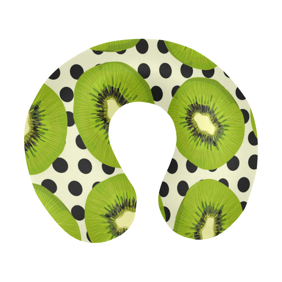 kiwi black dot background U-Shaped Travel Neck Pillow