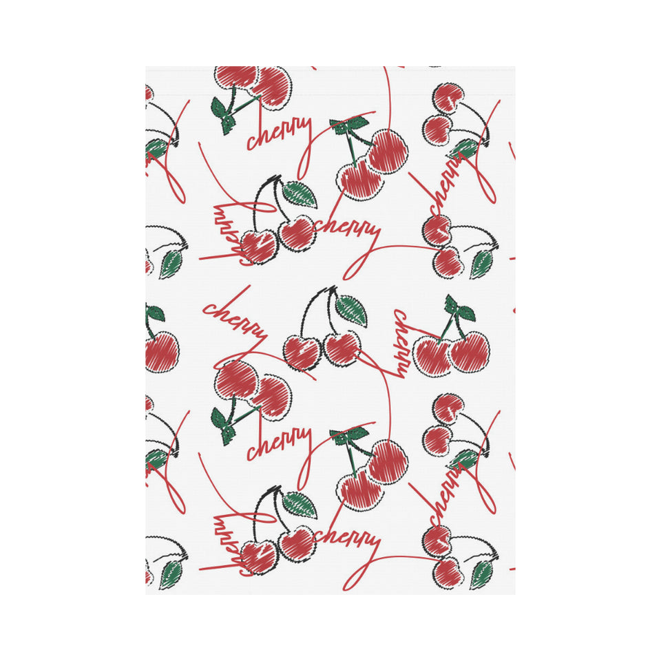 Hand drawn cherry pattern House Flag Garden Flag