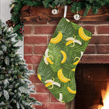 Banana Palm Leaves pattern Christmas Stocking