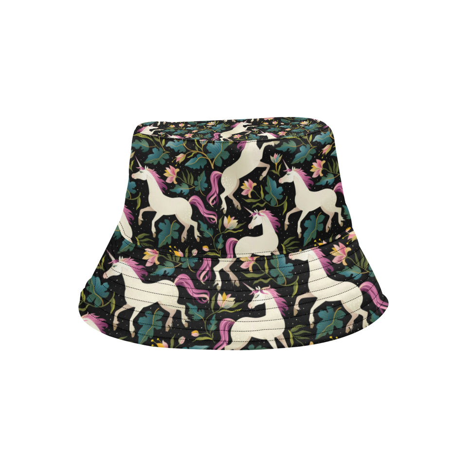 Unicorns forest background Unisex Bucket Hat