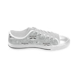 Cute raccoons leaves dot Men's Low Top Shoes White