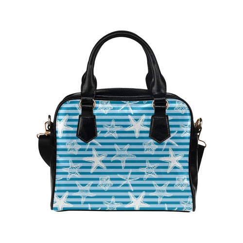 Starfish blue blackground Shoulder Handbag