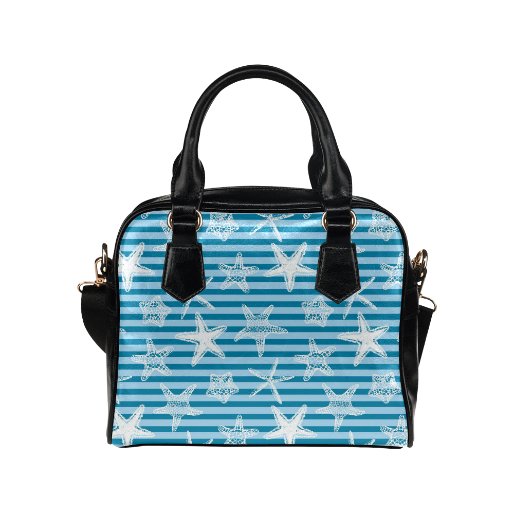 Starfish blue blackground Shoulder Handbag