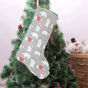 Cute polar bear christmas snow pattern Christmas Stocking
