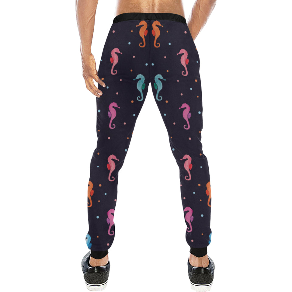Watercolor colorful seahorse pattern Unisex Casual Sweatpants