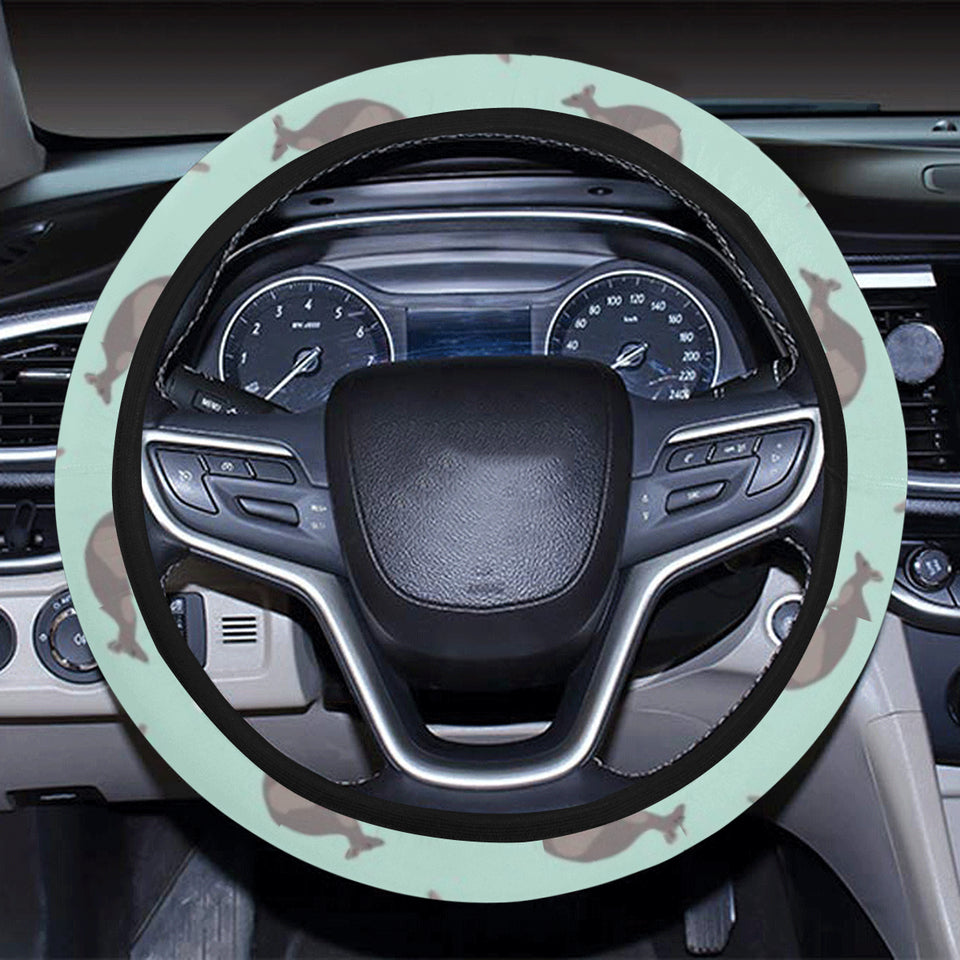 Kangaroo pattern background Car Steering Wheel Cover