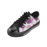 Cute Grape pattern Men's Low Top Canvas Shoes Black