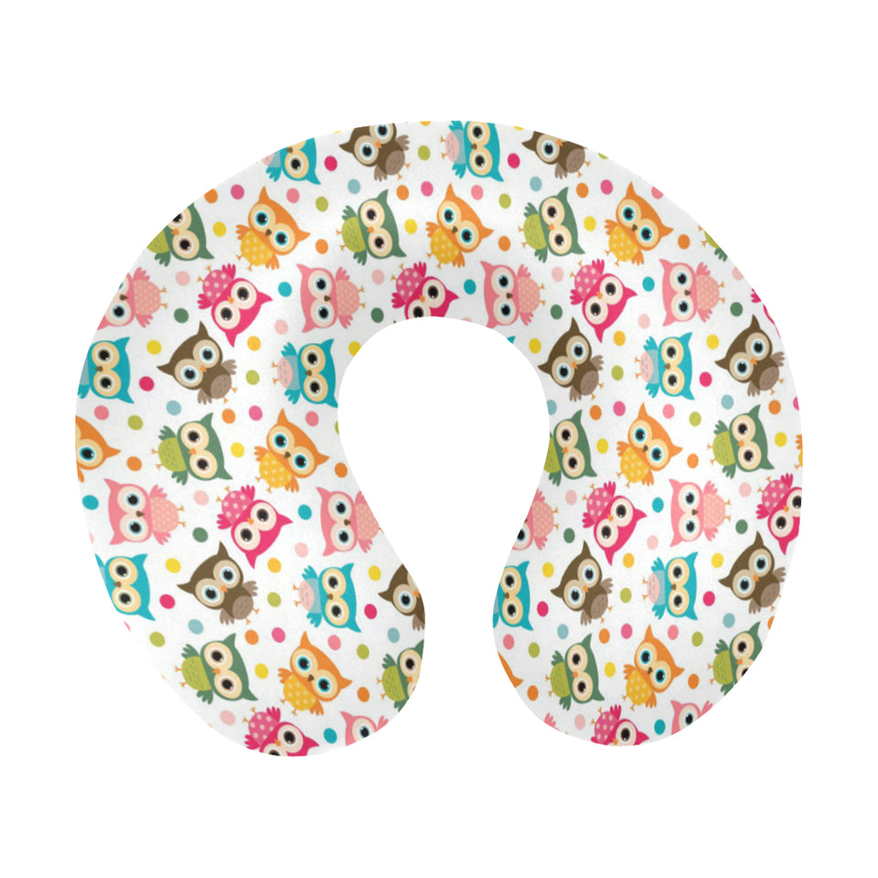 Color cute owl pattern U-Shaped Travel Neck Pillow