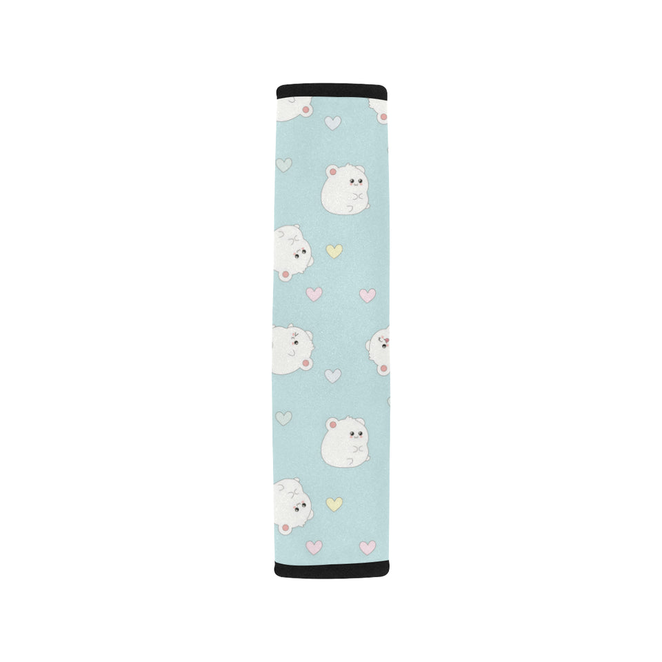 White cute hamsters heart pattern Car Seat Belt Cover