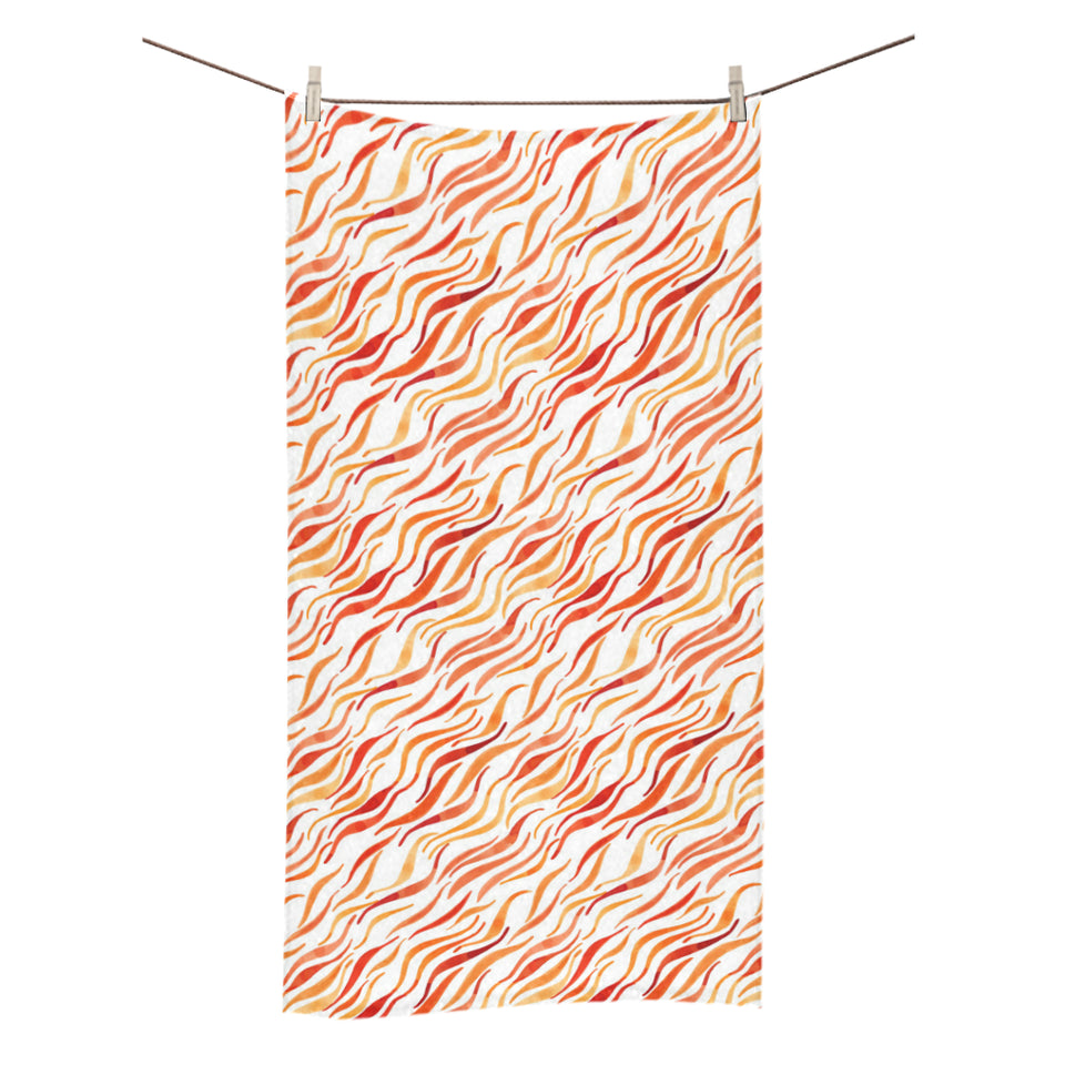 Fire flame watercolor pattern Bath Towel