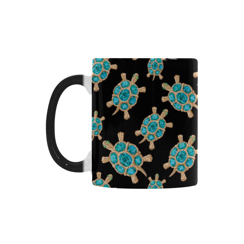 Sea turtle blue stone pattern Morphing Mug Heat Changing Mug