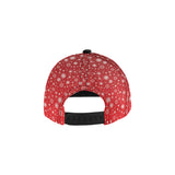 Snowflake pattern red background All Over Print Snapback Cap