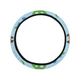 Alien Pattern Print Design 04 Car Steering Wheel Cover