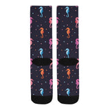 Watercolor colorful seahorse pattern Crew Socks