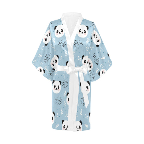 Cute panda pattern Women's Short Kimono Robe