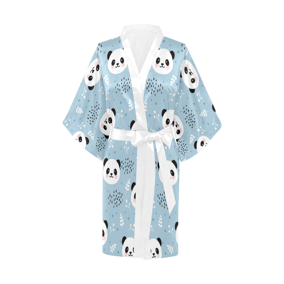 Cute panda pattern Women's Short Kimono Robe