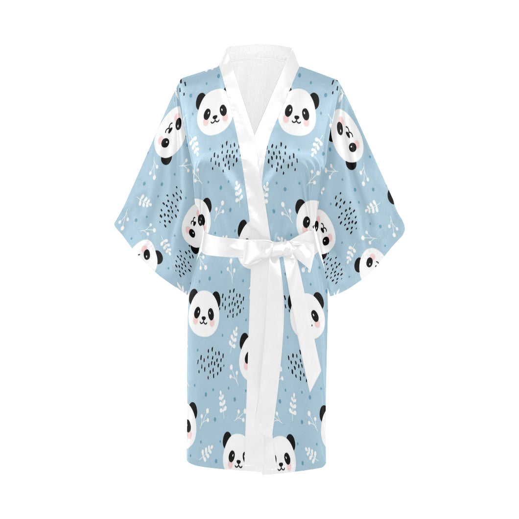Cute panda pattern Women's Short Kimono Robe