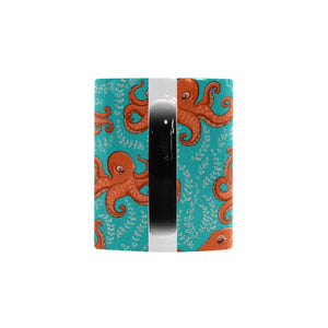 Octopus turquoise background Morphing Mug Heat Changing Mug