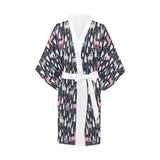 Deers Winter Christmas pattern Women's Short Kimono Robe