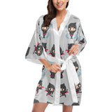 Cute ninja pattern Women's Short Kimono Robe