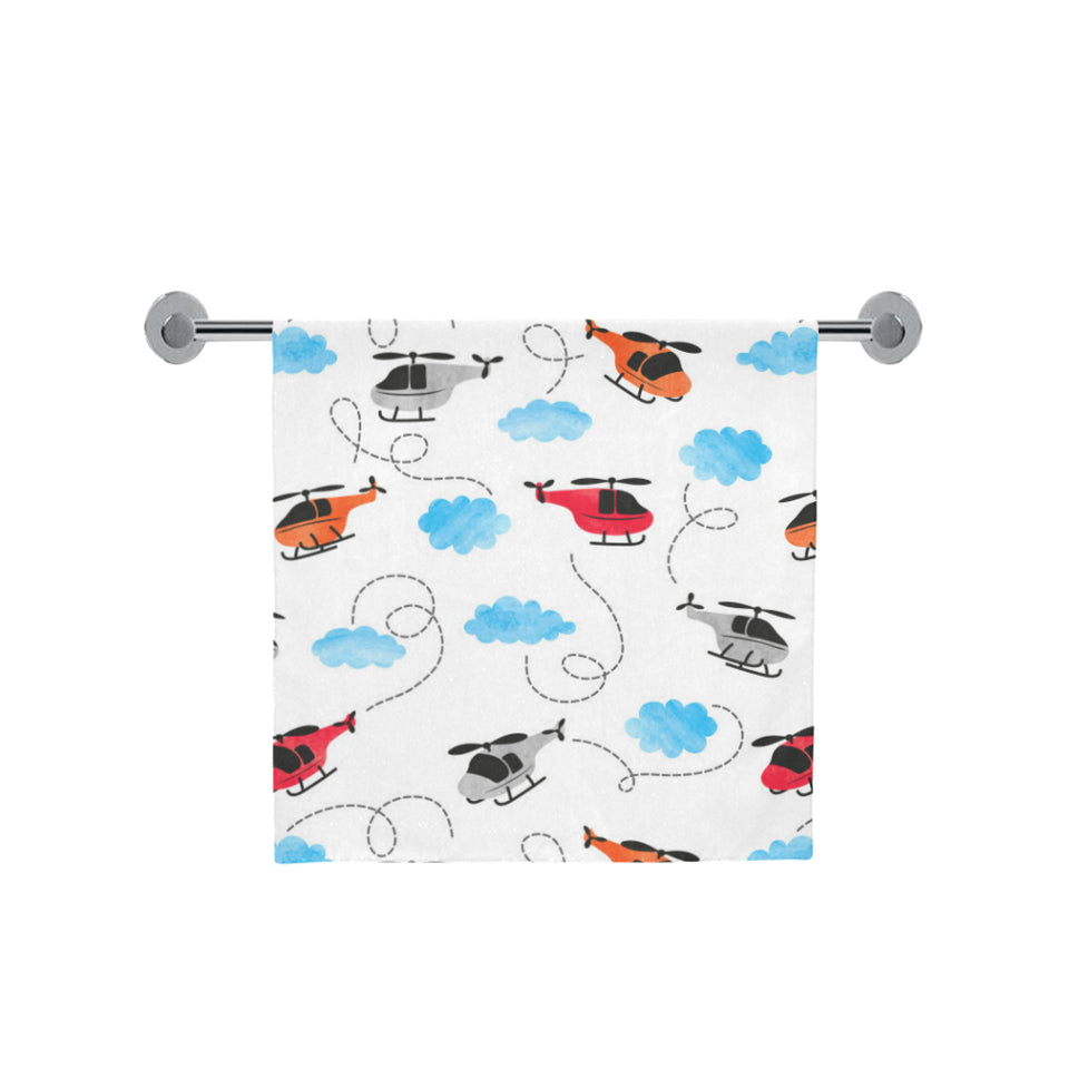 Watercolor helicopter cloud pattern Bath Towel