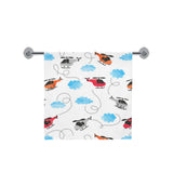 Watercolor helicopter cloud pattern Bath Towel