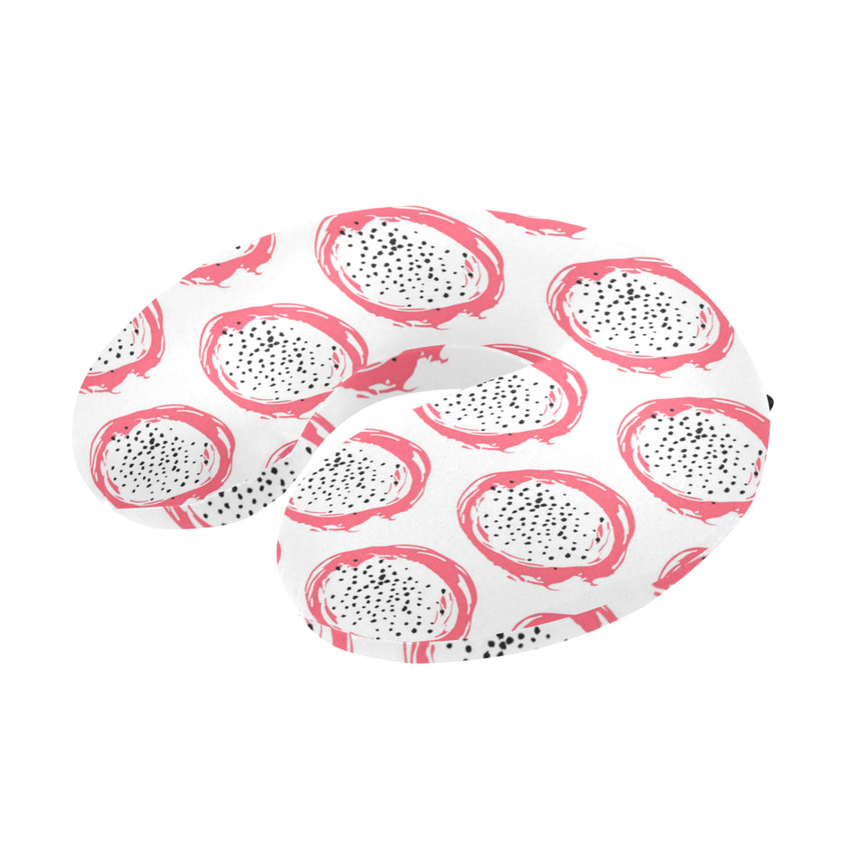 Hand drawn dragon fruit U-Shaped Travel Neck Pillow