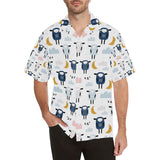 Cute sleeping sheep moon cloud pattern Men's All Over Print Hawaiian Shirt