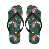 Parrot Palm tree leaves flower hibiscus pattern Unisex Flip Flops