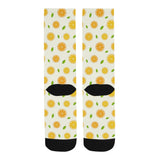 oranges leaves pattern Crew Socks