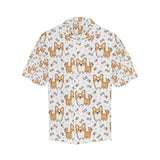 Cute corgi heart star bone pattern Men's All Over Print Hawaiian Shirt
