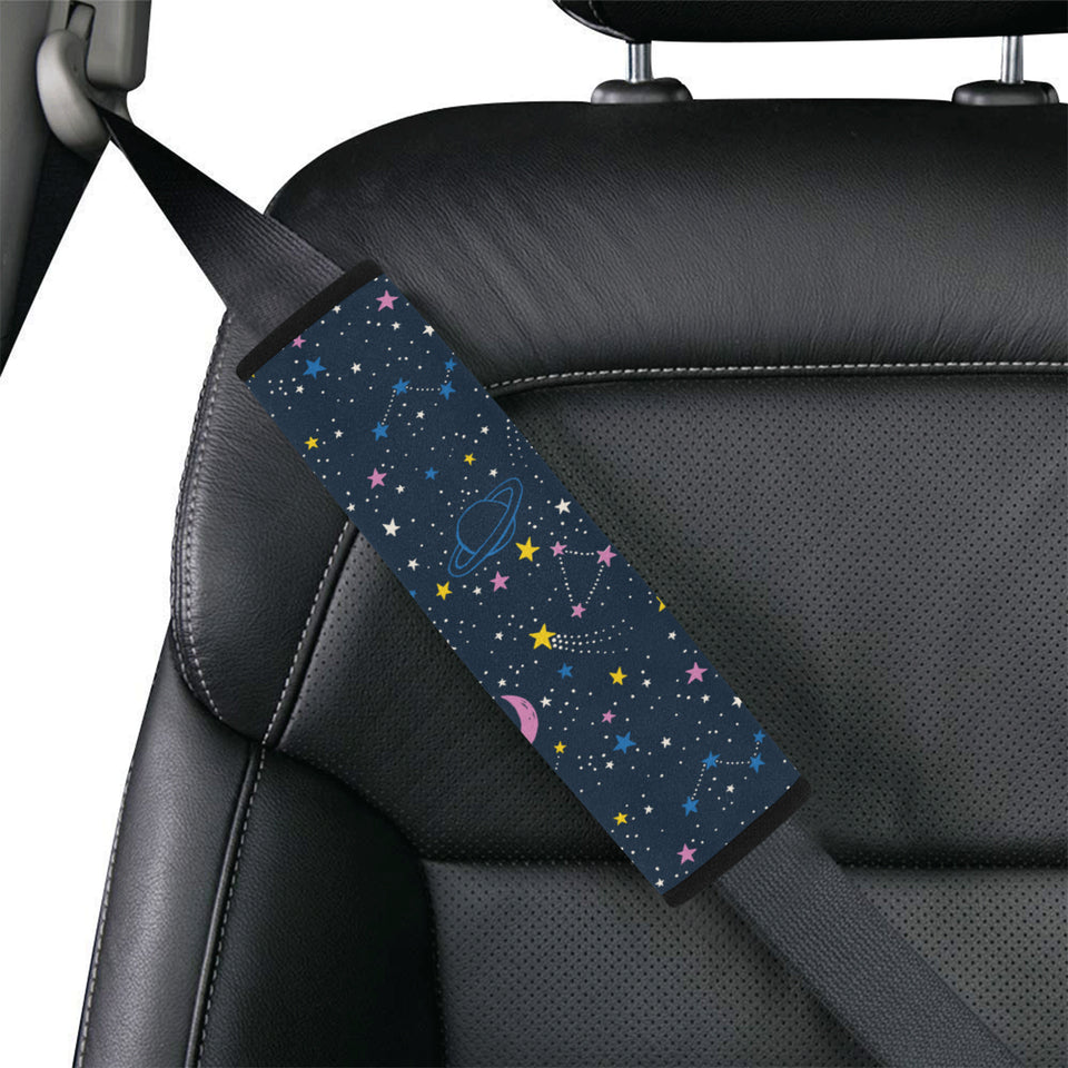 space pattern with planets, comets, constellations Car Seat Belt Cover