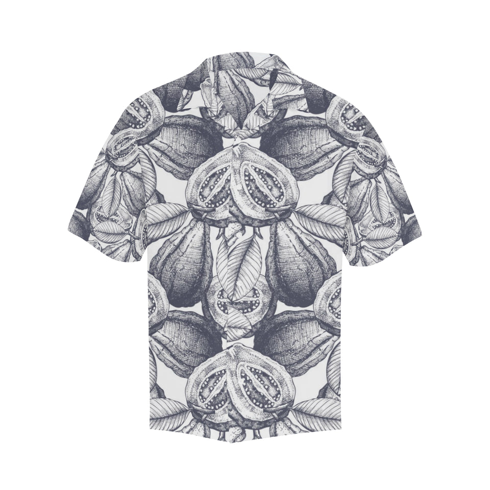 Guava tropical hand drawn pattern Men's All Over Print Hawaiian Shirt