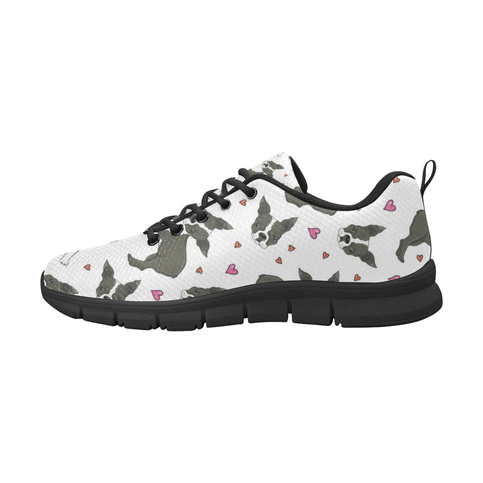 Boston terrier dog hearts vector pattern Men's Sneaker Shoes