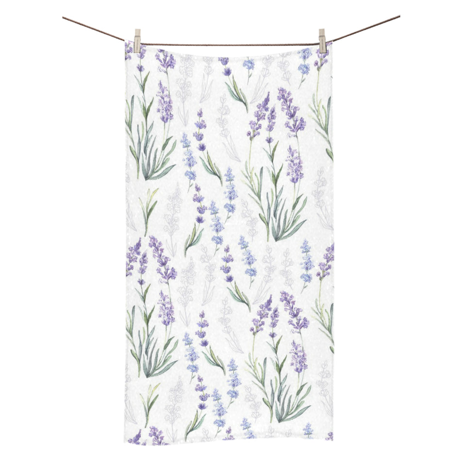 Hand painting Watercolor Lavender Bath Towel