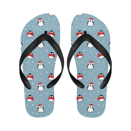 Cute penguin christmas snow pattern Unisex Flip Flops
